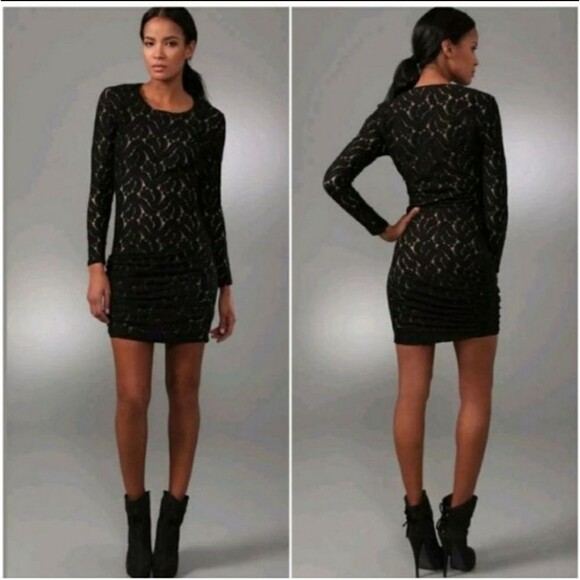 A.L.C Lace Pattern Long Sleeve Mini Dress - Picture 2 of 13